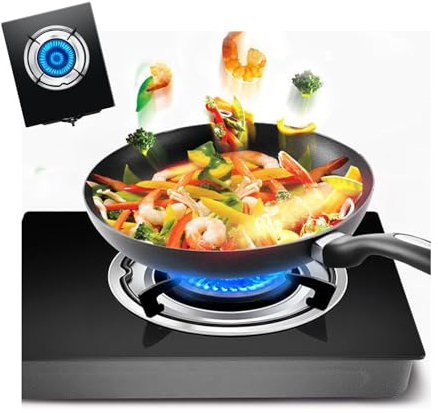 Gas Cooktop,Desktop Tempered Glass Single Gas Stove,Heat Load 4KW/13648BTU,Suitable for Home Outdoor Camping,NG/LPG Convertible Burner (Color : LPG)