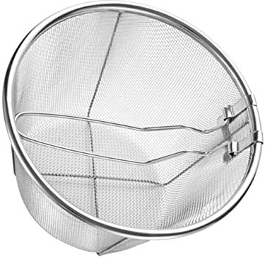 Generico Per Friggere in Acciaio 201 Pieghevole e Riutilizzabile 15 Cm Per Patatine Fritte Pollo e Snack Manico Ergonomico Uso