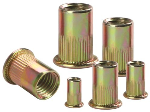 BOUMVID 30 Pièces M5 écrous à Sertir, Ronds Aveugles Insers Fileté Riveteuse, Écrou Insert Riveter Manchon en Acier Au Carbone Galvanisé, Écrous à Rivets Flat Head Threaded Rivet Nuts