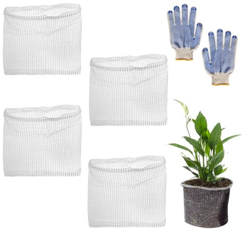 4 Pezzi Protezioni Radici in Acciaio Inox per Piante 35 x 35cm Protezione per Radici Rete per Piante Sacchetto in Rete Metallica Sacchetti a Rete Metallica per Proteggere Radici di Alberi Fiori