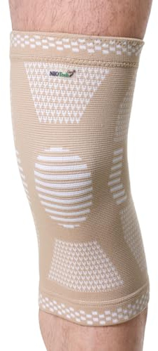 Neotech Care Bamboo Fiber Knee Support - Lightweight, Elastic, Comfortable & Breathable Fabric - Sleeve Brace for Men, Women, Youth - Right or Left (Beige Colour, Size M, 1 Unit)