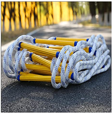 Escalera de Cuerda para Escape de Incendios - Escalera de Seguridad para el hogar con Gancho para Escape de Emergencia - Escalera de Seguridad Amarilla para el hogar, Dormitorio, Ventana - E