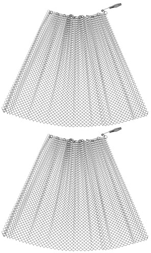 SOIMISS Lot de 2 Rideaux Pare-Feu Métalliques pour Cheminée 61 X 51 CM Rideaux en Maille Résistante à la Chaleur Écran Pare-Étincelles Intérieur pour Protection de Foyer Sécurisé
