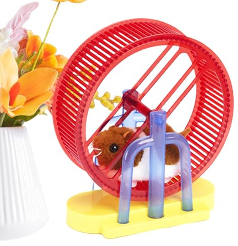 Animal de compagnie électronique - Jouet animal | Lapin en peluche électrique avec support, jeu de roue d'exercice, hamster en cours d'exécution et boule roulante, jouet de simulation interactive