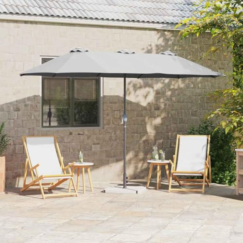 Mokuyary Parasol de Jardin Sable 370 x 197 x 239 cm, Parasol de Extérieur pour Terrasse, Piscine, Plage, Restaurants, Balcon