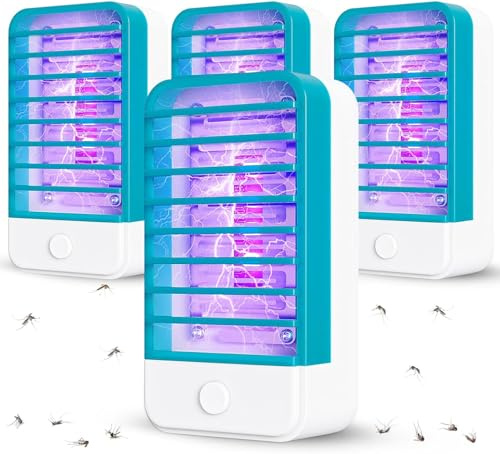4 Pezzi Elettrica Antizanzare,Elettrica Atossica e Sicura,UV Anti Trappola Zanzare,Presa per Casa Interno per Casa Interno Cucina Soggiorno