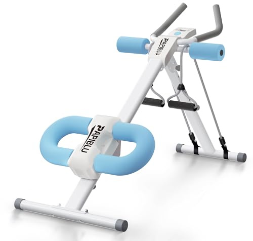 PAPIBLU Ab Trainer Machine, Adjustable Abdominal Trainers with Display | Foldable Abdominal Workout Equipment with Knee Protection for Home Gym Core Strength Trainer