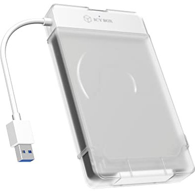 Icy Box IB-AC703-U3 USB 3.0 zu SATA Adapter für 2,5 (6,35 cm) HDD/SSD mit Schutzbox für Adapter & Laufwerk, SATA III, UASP