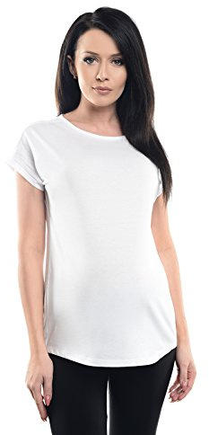 Purpless Maternity Printed Cotton Loose Top Pregnancy T-Shirt Tee for Pregnant Women Slogan Print 2200