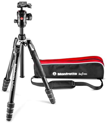 Manfrotto Befree Advanced GT PRO Travel Tripod, Twist Lock with Ball Head for Canon, Nikon, Sony, DSLR, CSC, Mirrorless, Up to 12 kg, Lightweight with Tripod Bag, Aluminium, Black, MKBFRTA4GT-BH