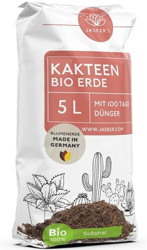 Kakteenerde 5 L | 100% Torffrei + Dünger + Wurzelaktivator I Lockere Kaktuserde | Als Aloe Vera Erde geeignet | Premium Kakteen-Erde | Perfekt Zum Umtopfen