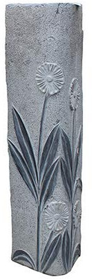 Natursteinzentrum Rhein Main Basalt Wassersäule Wasserspiel mit Blumen Muster gebohrt ca. 100cm