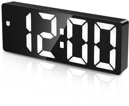 OQIMAX Digital Alarm Clock, 6.5 Large Display Alarm Clocks Bedside, Type-C/Battery Powered Digital Clocks Bedside with Snooze, Date, Alarm Clock with 5 Levels Brightness, DST Function, for Bedroom