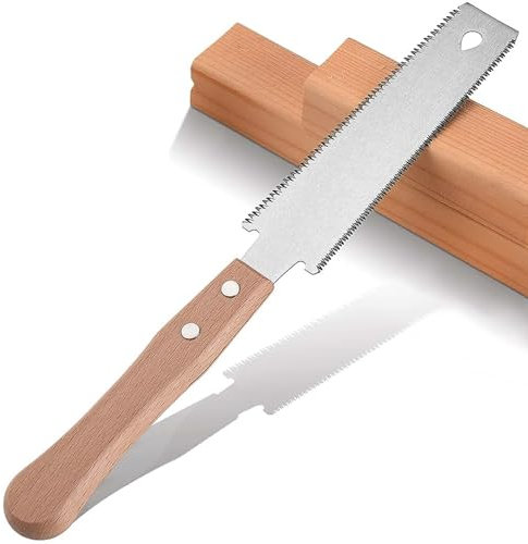 Sierra de mano japonesa, doble filo ligero de tracción de 6 pulgadas, acero SK-5, sierra para madera de 11/17 TPI, sierra japonesa, sierra de tracción para carpintería y bricolaje