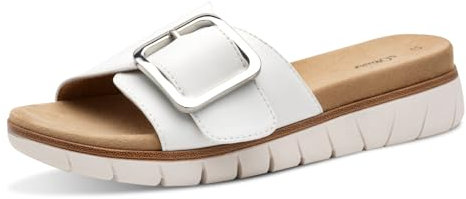 s.Oliver Damen Pantoletten mit Plateau Vegan, Weiß (White), 38 EU