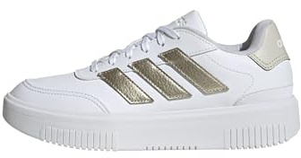 adidas Donna Courtblock Shoes, Ftwr White/Cyber Met./Orbit Grey, 40 2/3 EU