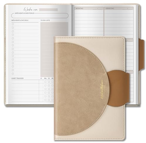 BIROYAL Undatierter Wochenplaner | Terminplaner A5 | Weekly Planner mit To-Do-Liste, großem Notizfeld | 120 Seiten Wochenplan auf Deutsch mit Hardcover | wöchentlicher Terminkalender