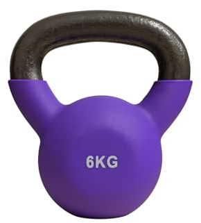 Neoprene Kettlebell 6–24KG – Cast Iron Color-Coded Weights for Strength, Cardio & Home Workouts – FLG Fitness (6KG (Purple))