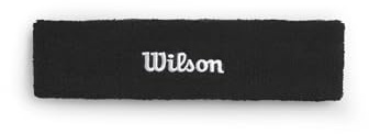 Wilson Terry Logo Fascia Per Capelli, Con Tecnologia Traspirante, Resistente Al Sudore, Realizzata In Tessuto Ad Asciugatura Rapida, Colore: Nero, Taglia: Unica