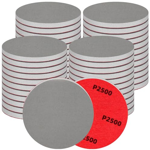 48 st 75 mm slipsvampsset 2 500 korn slipdynor, flexibla sandpappersblock grova och fina, skumslipdynor tvättbara och återanvändbara, våt och torr sandpapper för polering av metall, trä och vägg