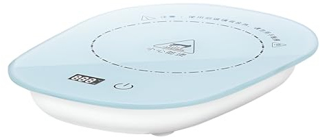 USB-muggvärmare för skrivbord Storbritannien, elektrisk smart dryck mugg värmare koppvärmare med touch-teknik och LED-bakgrundsbelyst skärm med 3 temperaturer kaffevärmare för hem (vit)