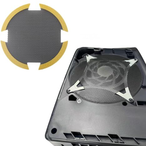Linhexis för PS5 Pro kylfläns fläkt dammfilter, svart PVC-skydd med kylventiler för optimalt luftflöde, 12 x 12 cm konsolskydd (4 stycken)