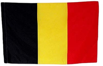 AZ FLAG - Drapeau national de course automobile Belgique - 90x60 cm - Drapeau De Commissaire 100% Polyester Avec Fourreau et Cordelette - Pavillon 45 g