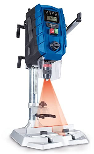 Scheppach Tischbohrmaschine DP60 | Digitaldisplay | LED-Licht & Laser | Bohrfutter 1,5–13mm | 710 W | 2-Gang Bohrmaschine mit variabler Drehzahl: 170–880/490–2600 min-1