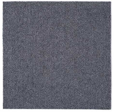 Self Adhesive Carpet Tile, Easy to Peel and Stick Carpet Floor Tile - 12 Tiles/12 sq Ft. (Smoke)