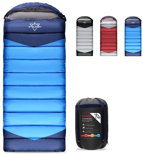 ETGLCOZY Sacos de Dormir de Invierno de 0 Grados para Adultos, para Clima frío, portátiles, Ligeros, para niños, niñas, Camping, mochileros, Senderismo, con Saco de compresión Impermeable, 3-4