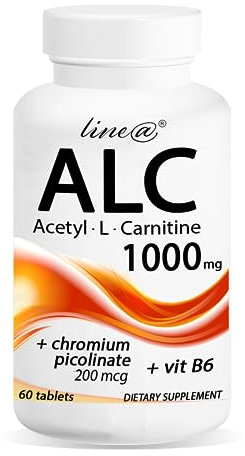 Acetil-L-Carnitina + VITAMINA B6 + CROMO Line@diet | 60 compresse per 2 mesi | 1000 mg