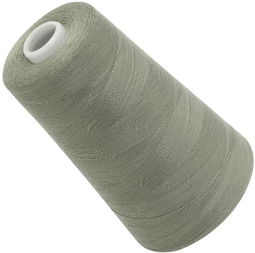 AERZETIX - C72794 - Bobina cónica de hilo de coser 120 (40/2) 4000 m - en poliéster - color gris claro verde - confección mercería cuerda cordón costura ropa marroquinería