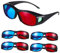 Vaguelly 5 Piezas Gafas 3D Rojas y Azules Estéreo Gafas De Cine Visita Verdadero 3 para Ver Rojo Gafas Estereoscópicas Gafas De Visión 3D Estereoscópico Gafas Rojas Plástico Ecológico