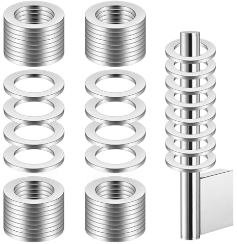 Set da 60 Rondelle per Cerniere, Rondelle per Porte da Interno, Ø 10mm x 15mm, Distanziatori in Acciaio Inox per Porte Standard, Spessori per Cerniere di Porte, Anelli di Montaggio