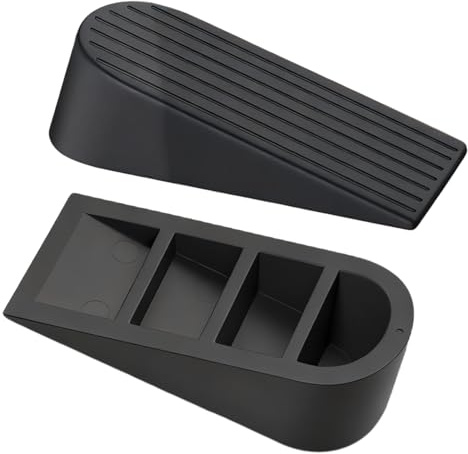 TSMIMTS Large Door Stopper 2 Packs, Big Doors Stop for Floor Rubber Doorstop Wedge, Door Gaps and Prevent The Lock-Outs, Floor Sturdy Door Stopper for Heavy Duty Bottom of Door, Black