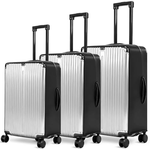 Gilprop 3 Pack Thicken Clear Luggage Cover Protector TPU Luggage Covers for Suitcase Waterproof Anti-scratch Protector Sleeve Fits 20 24 28 Inch Baggage TSA Approved Travel Accessories