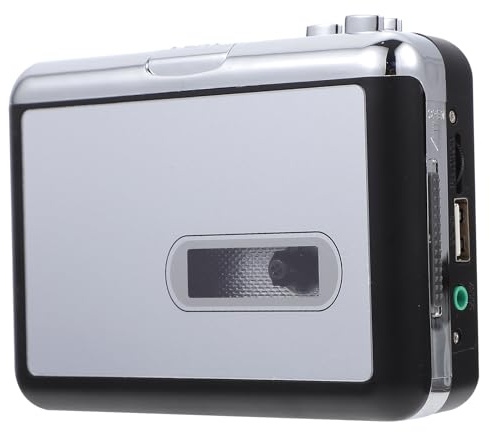 Levemolo Reproductor de Casetes Portátil Metálico, Convertidor USB a Mp3 Ranura para Tarjeta de Memoria, sin Batería, Reproductor Digital de Música Compatible para Digitalizar Casete