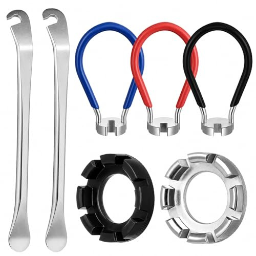 7 Pcs Kit de Llave Radios Bicicleta, Kit de Herramientas para Bicicleta