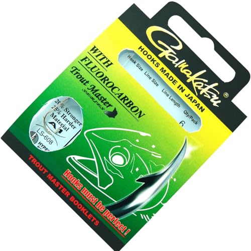 Gamakatsu LS-608 Trout Master Series 200cm - 6 Forellenhaken, Hakengröße/Schnurdurchmesser:Gr. 6/0.18mm