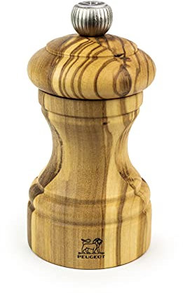 PEUGEOT - Bistro 10 cm Salt Mill - Classic Grind System - Olive Wood - Lifetime Guaranteed Mechanism - Made in France