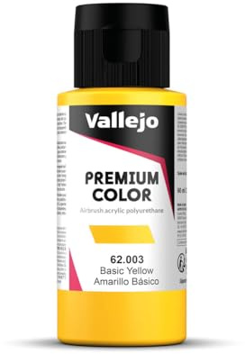 Vallejo Premium Color Peinture Acrylique Jaune Basique pour Aérographe - Haute Résistance aux Chocs et à la Manipulation - Série Premium