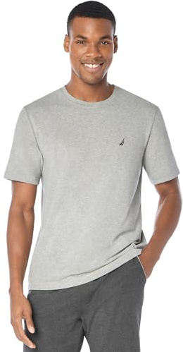 Nautica Men's Anchor Crew Neck Sleep Shirt, Grey Heather, X-Large