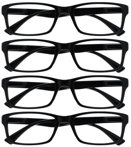 OPULIZE Nero Lettori Valore 4 Pacco Uomo Donna Uvr4092Bk +2,50-88 Gr