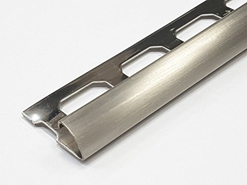 10 Stück á. 3m = 30 lfdm.Edelstahlschiene V2A gebürstet 8mm Viertelkreis Fliesenprofil
