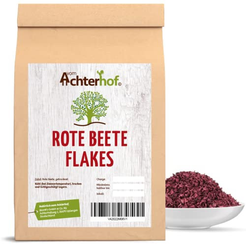 Rote Beete Flakes 1000g | kalorienreduzierte und knackige Flakes aus Roter Beete | würzig lecker im Geschmack | schonend getrocknet und naturrein | vom Achterhof