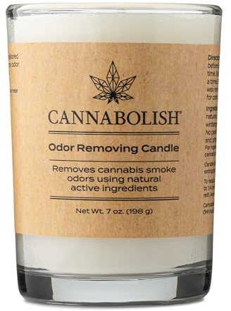 Cannabolish Smoke Odor Eliminating Candle, 7 oz, Natural Ingredients, Wintergreen scent