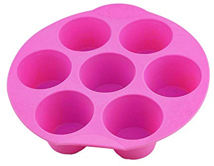 Selecto Bake 7 Cup Silicone Bun/Muffin Tray Non Stick Tin Tray Baking Pudding Mold (Pink)
