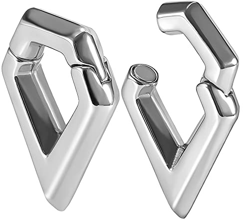 KOOBODY Orecchini magnetici con pesi per misuratore dell'orecchio, 0 g (8 mm) in acciaio inox pesante, per donne