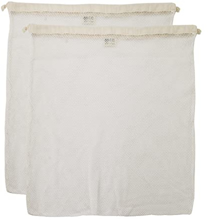 Simple Ecology Organic Cotton Mesh Laundry Bag; Machine Washing Bags for Delicates, Lingerie and Garments, X-Large 2 pack