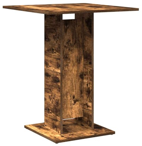 vidaXL Mesa de Bistró Mesita Bar Pub Restaurante Cafetería Comedor Cocina Terraza Balcón Muebles Madera Contrachapada Roble Ahumado 60x60x75 cm